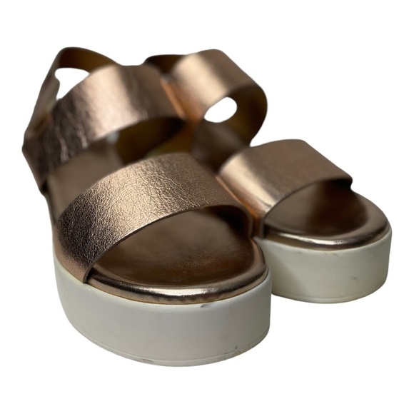 Steve Madden Rachel Women’s Metallic Leather Platform Sandals - Picture 9 of 10